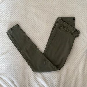 Olive green skinny jeans